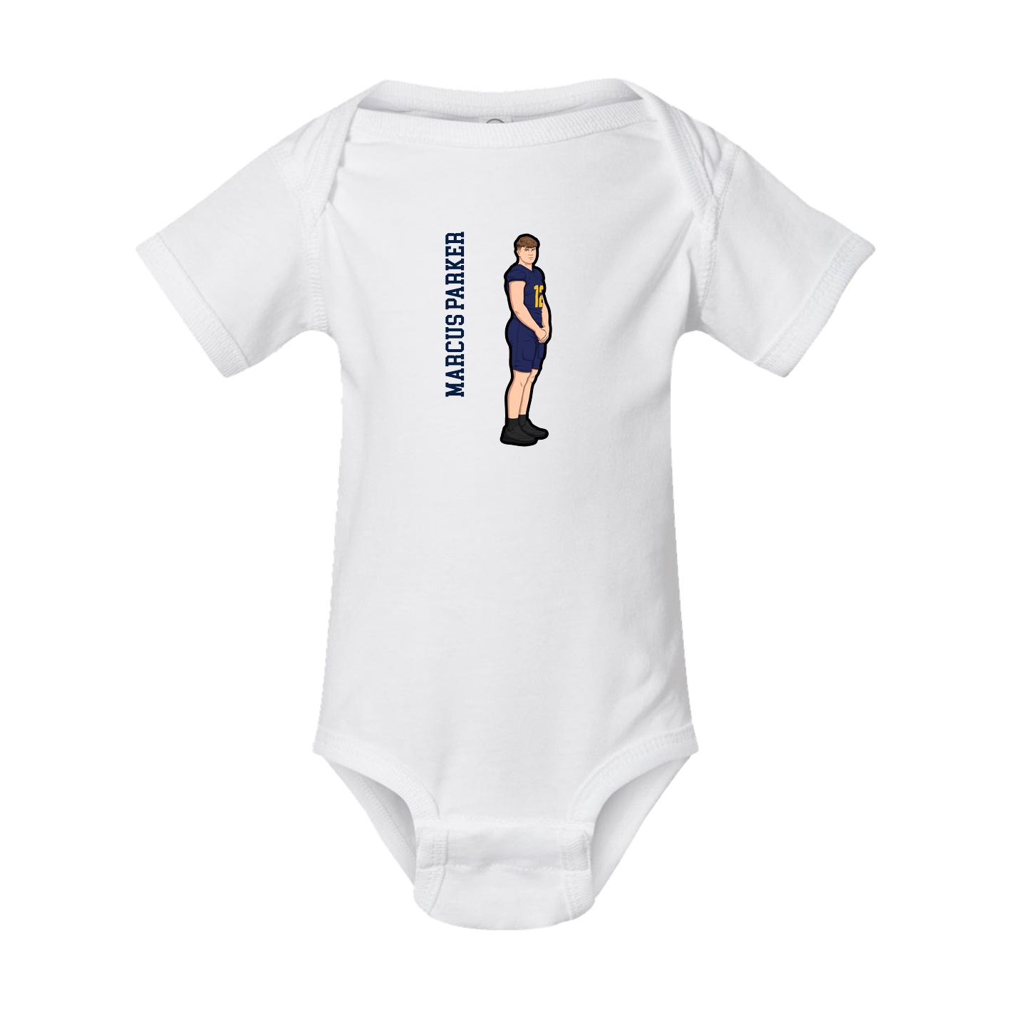 Baby Onesie — Name Vertical in White