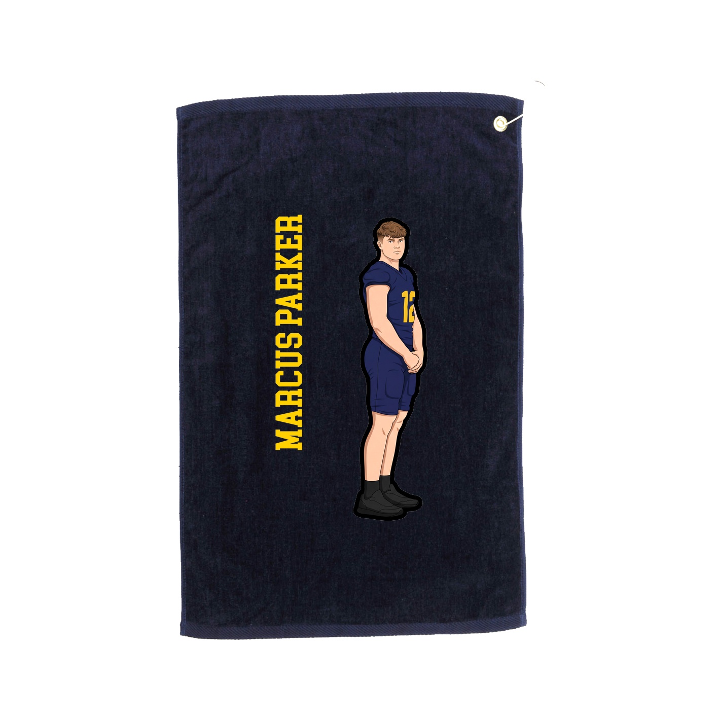 Golf Towel — Name Vertical in Navy