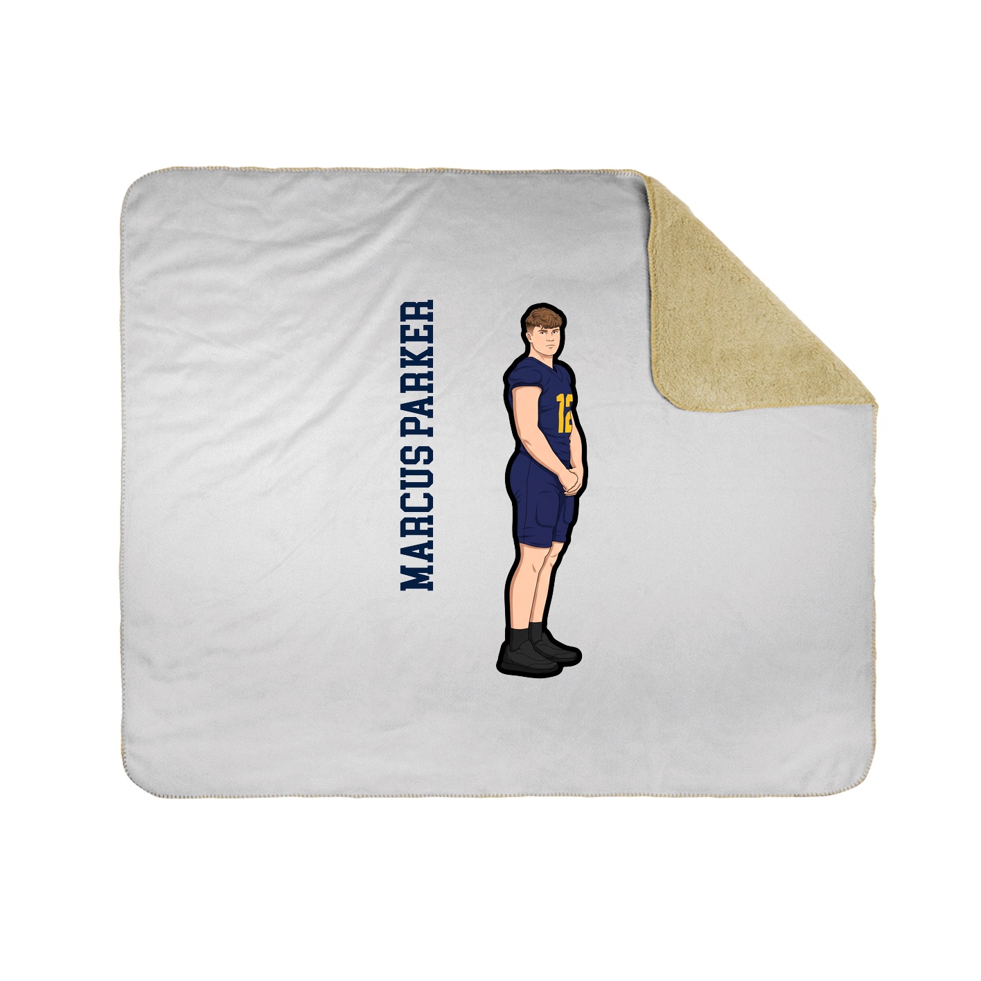 Throw Blanket — Name Vertical in White