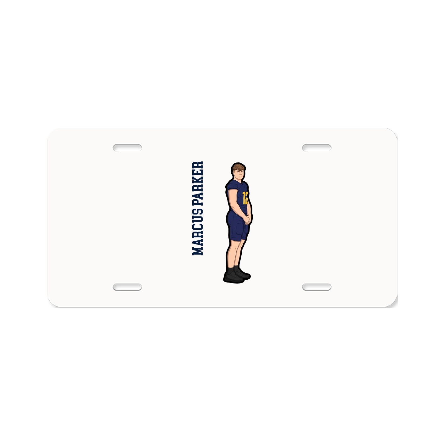 License Plate — Name Vertical in Classic