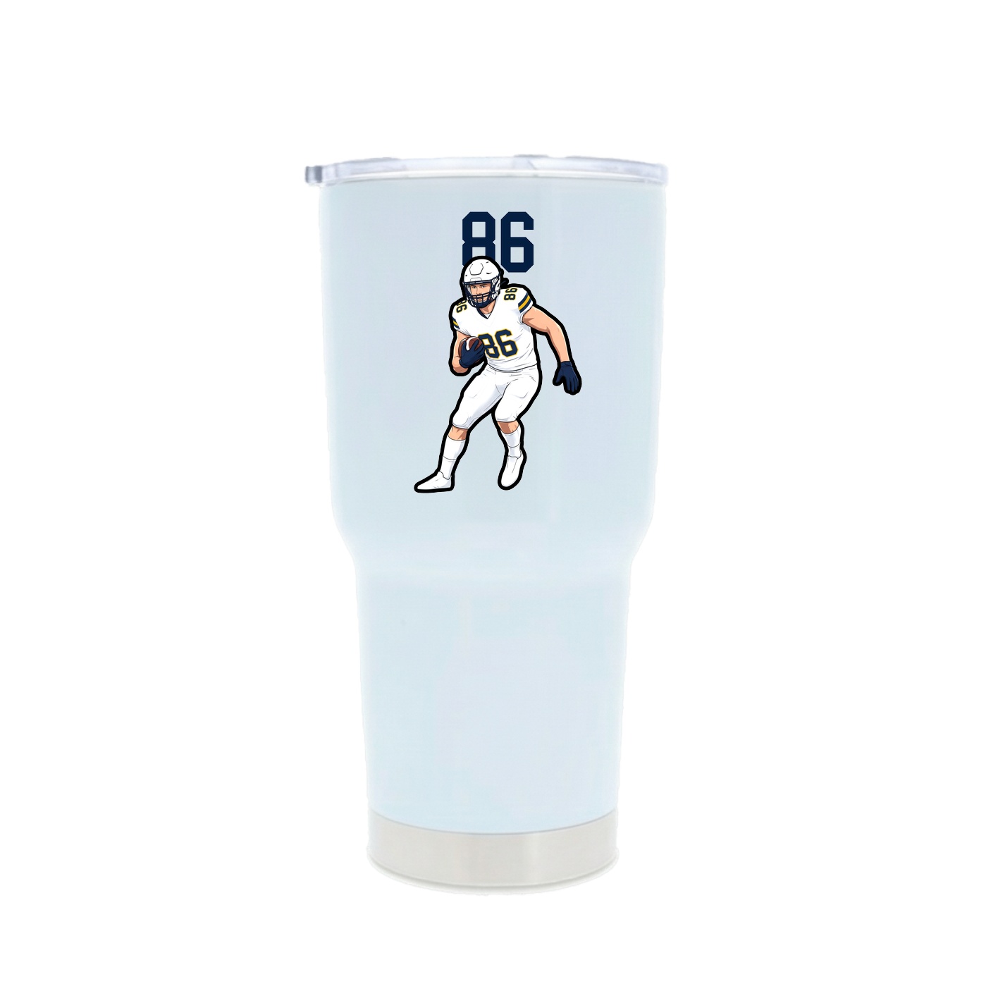 30oz Stainless Steel Tumbler — Number Top in White