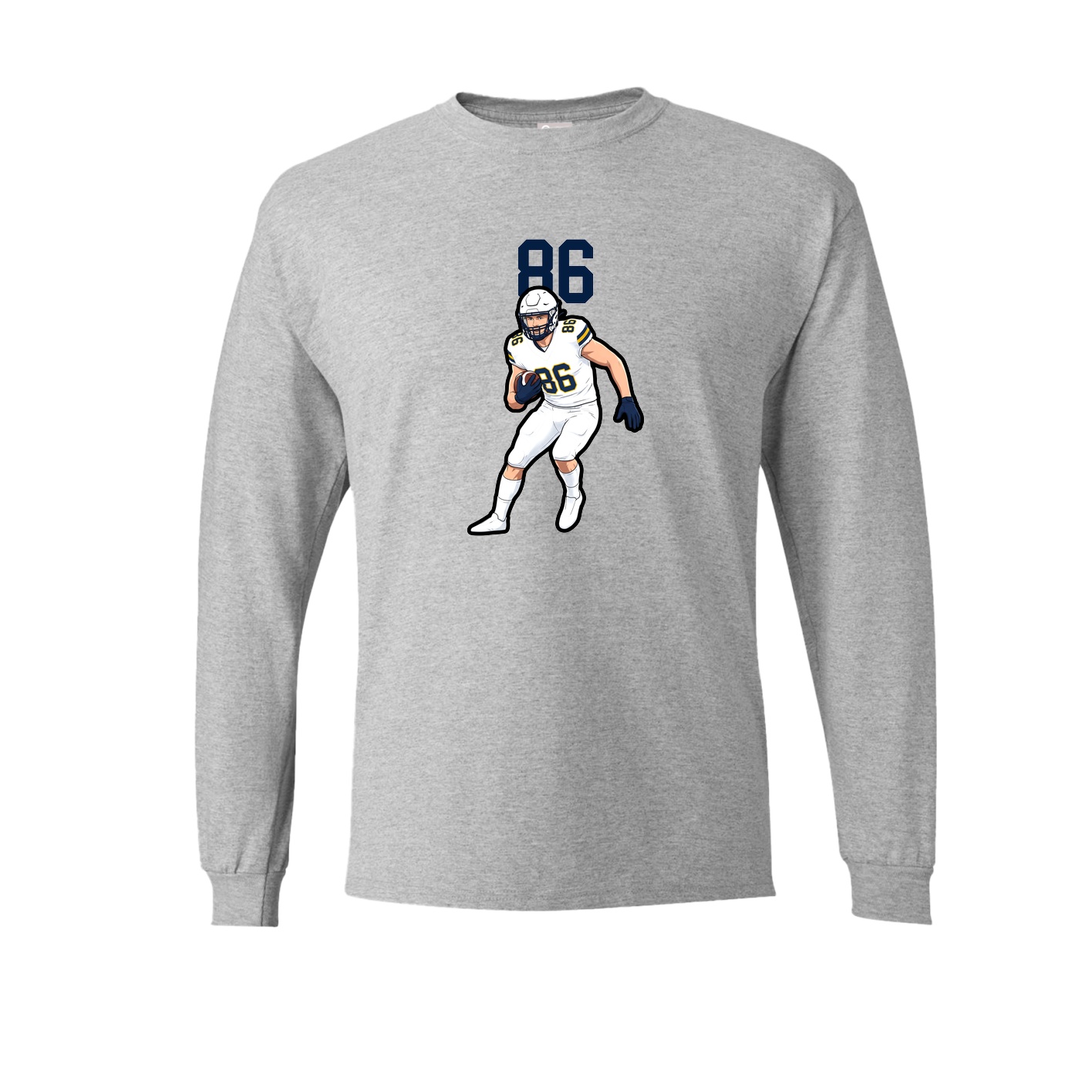 Long Sleeve Tee — Number Top in Grey