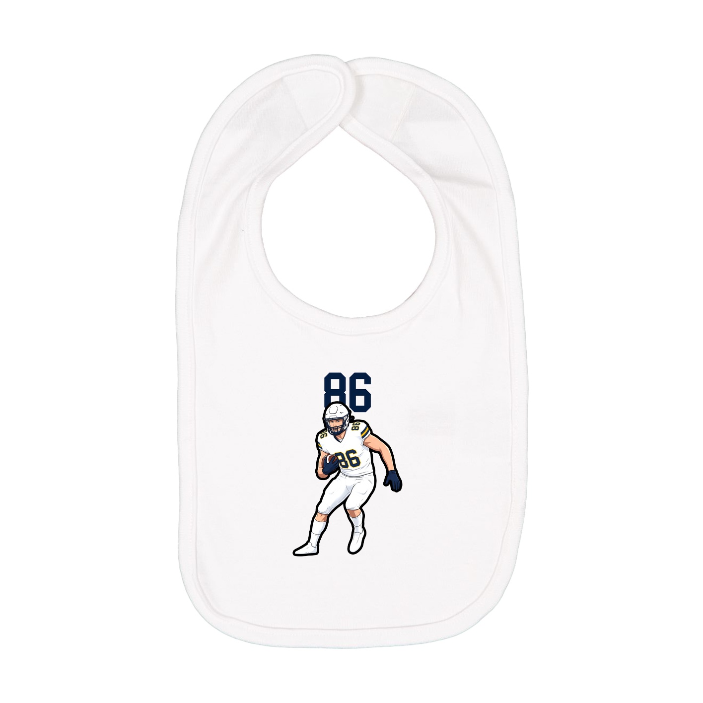 Infant Bib — Number Top in White