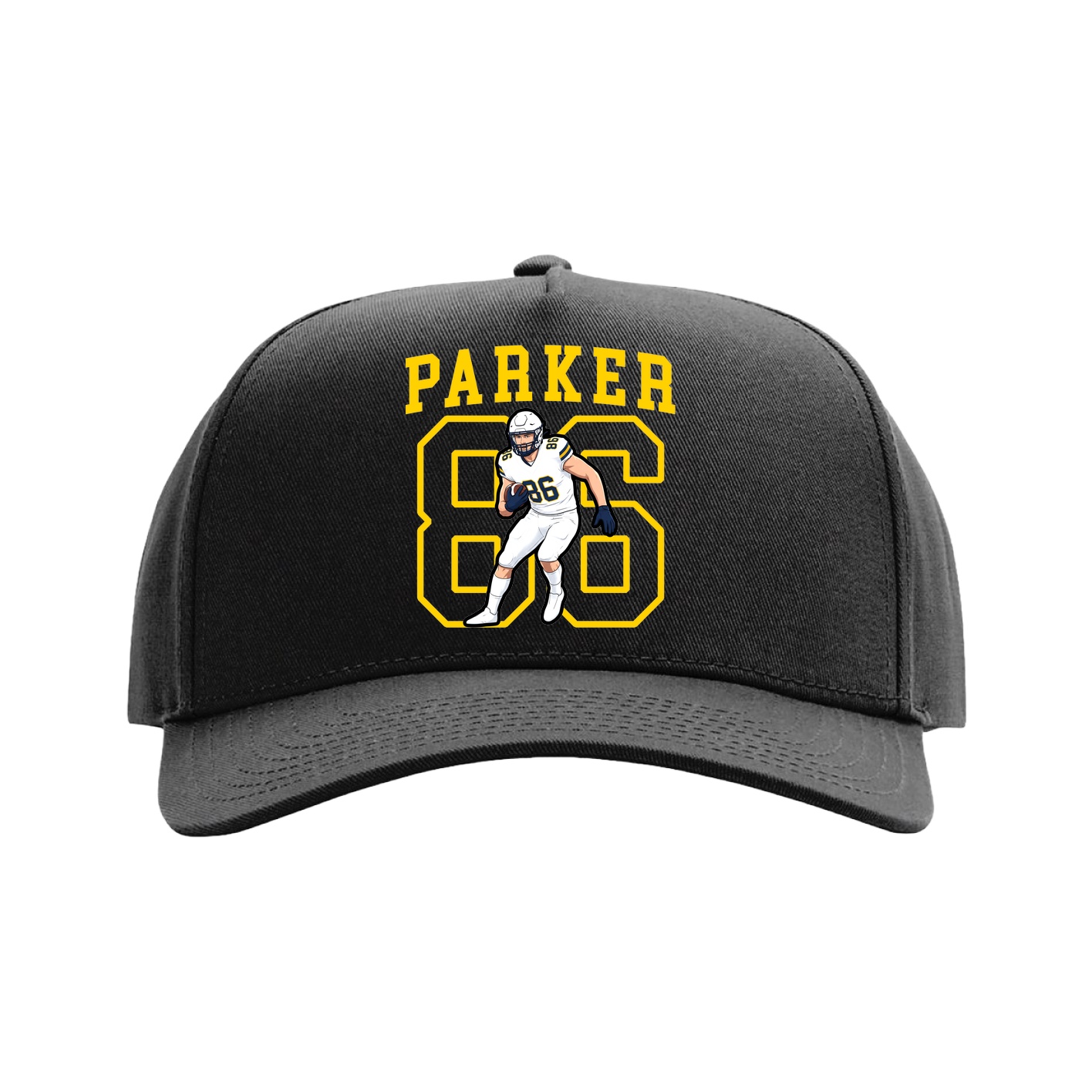 Full Fabric Five-Panel Champ Cap — Shirsey in Black