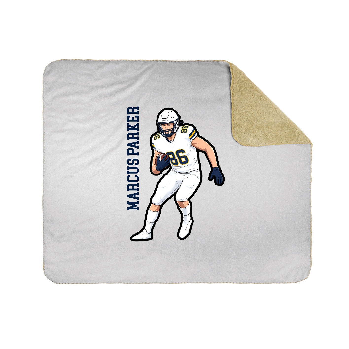 Throw Blanket — Name Vertical in White
