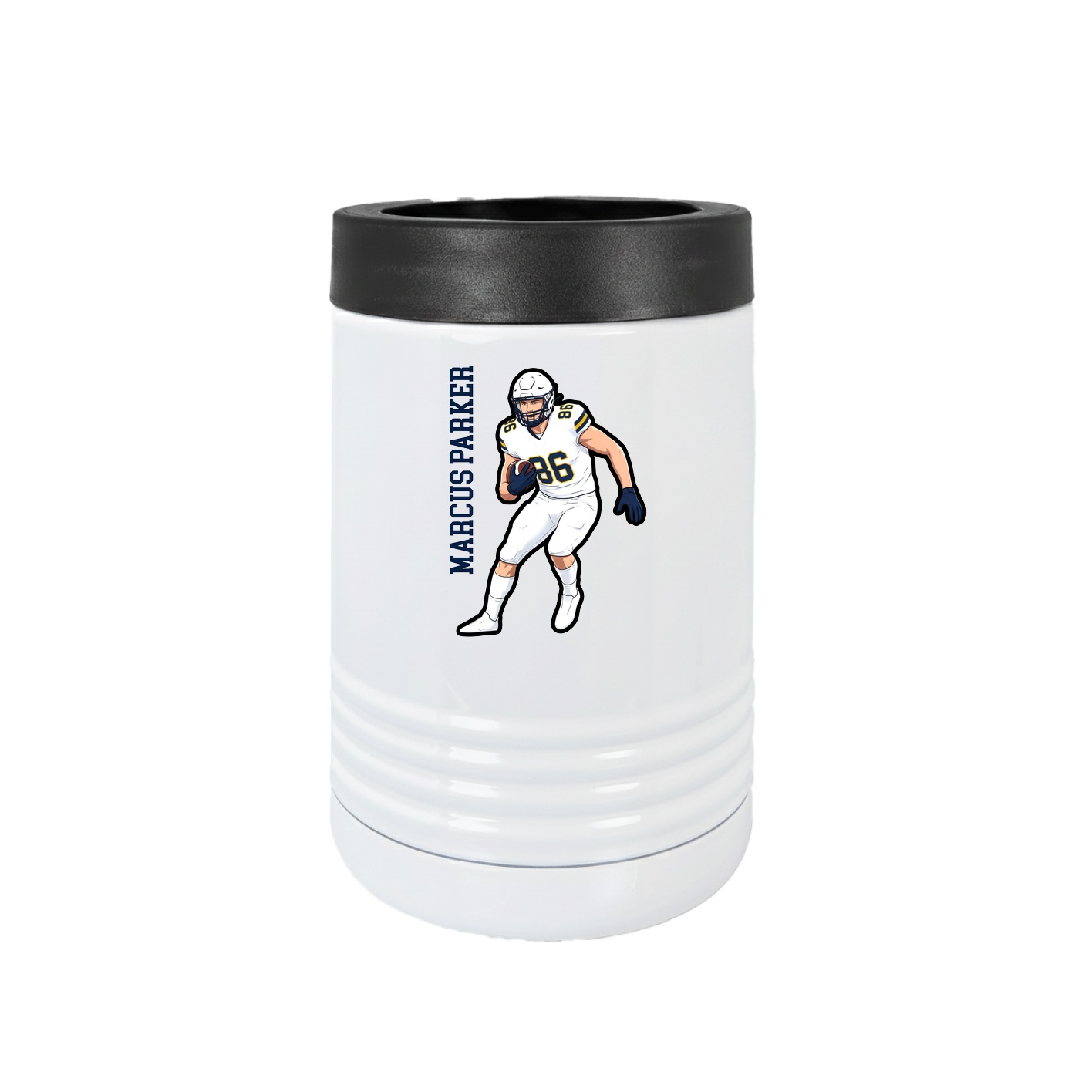 Beverage Holder — Name Vertical in White