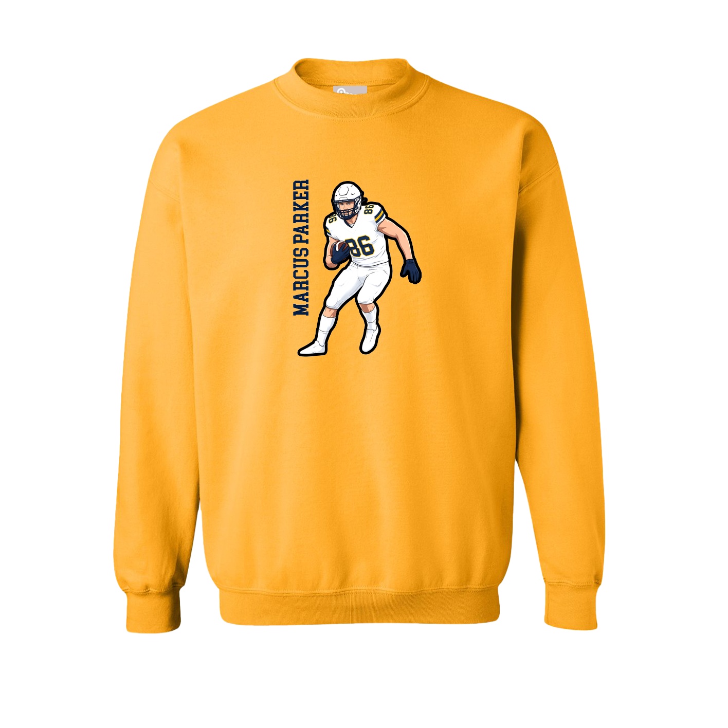 Fleece Crew — Name Vertical in Gold