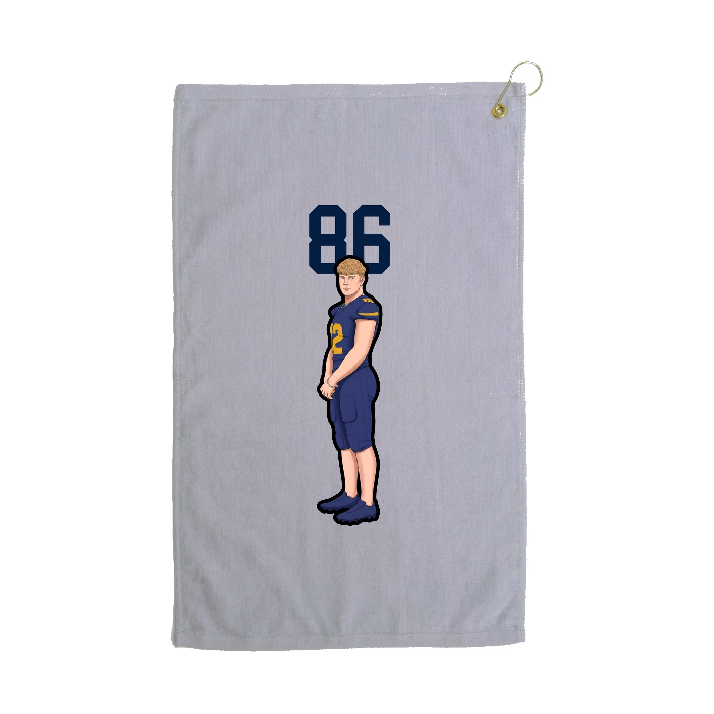 Golf Towel — Number Top in Grey