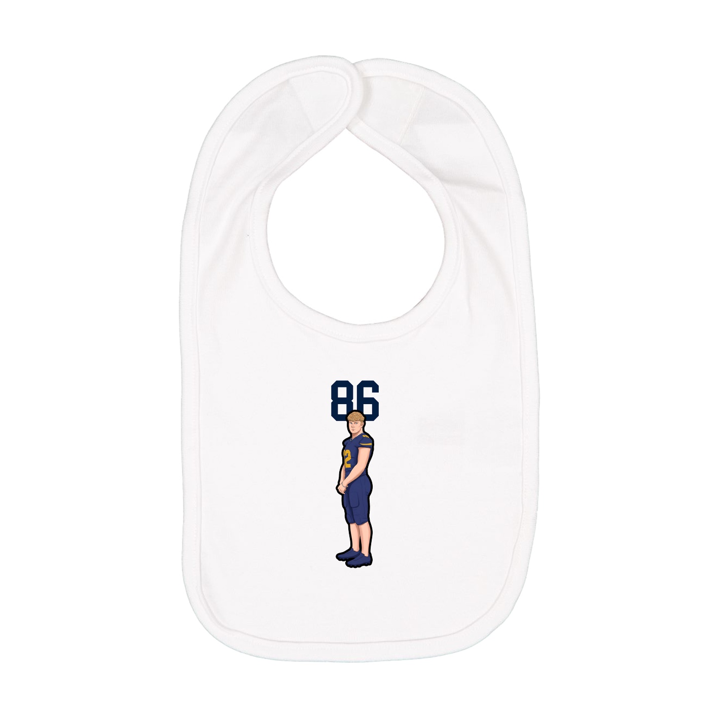 Infant Bib — Number Top in White