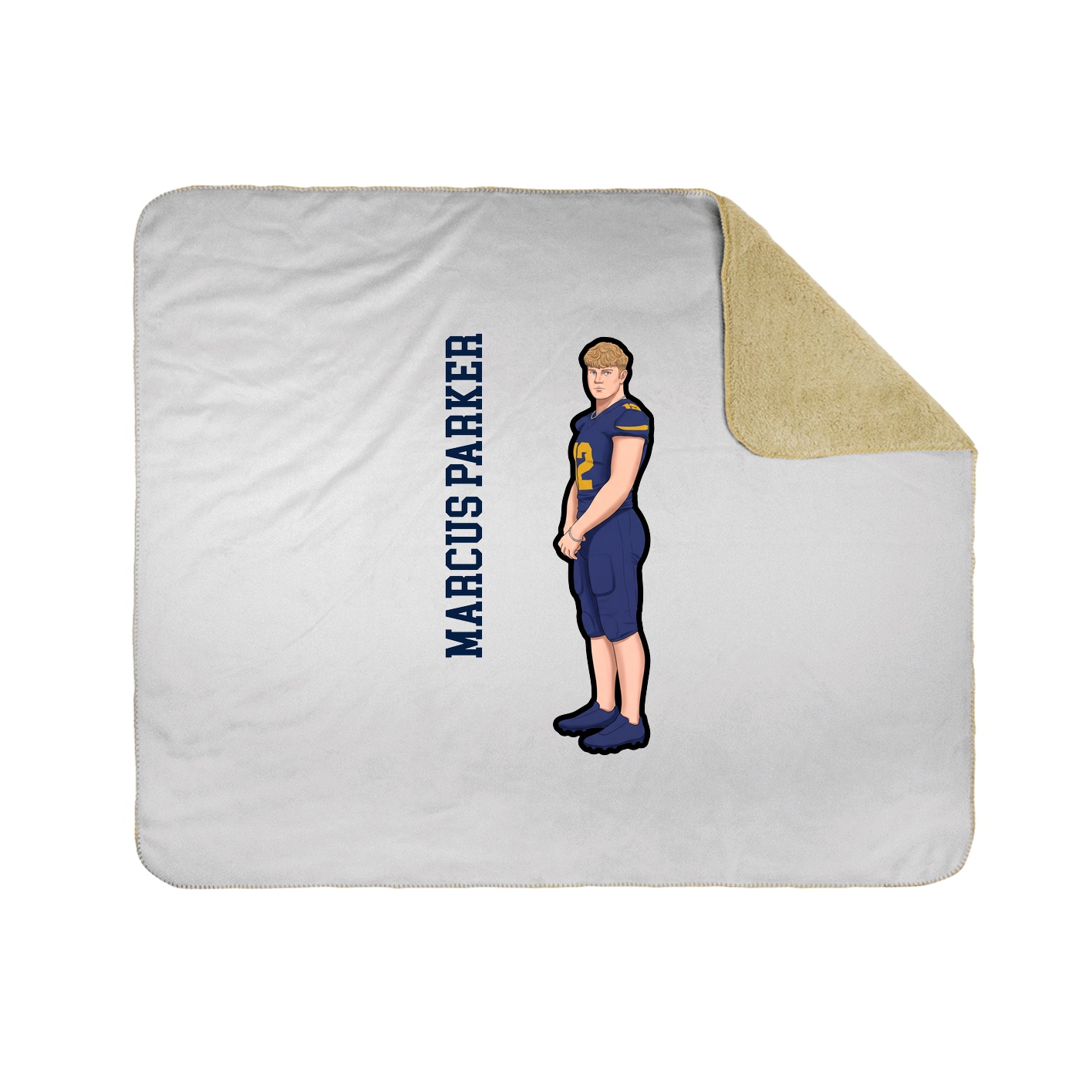 Throw Blanket — Name Vertical in White