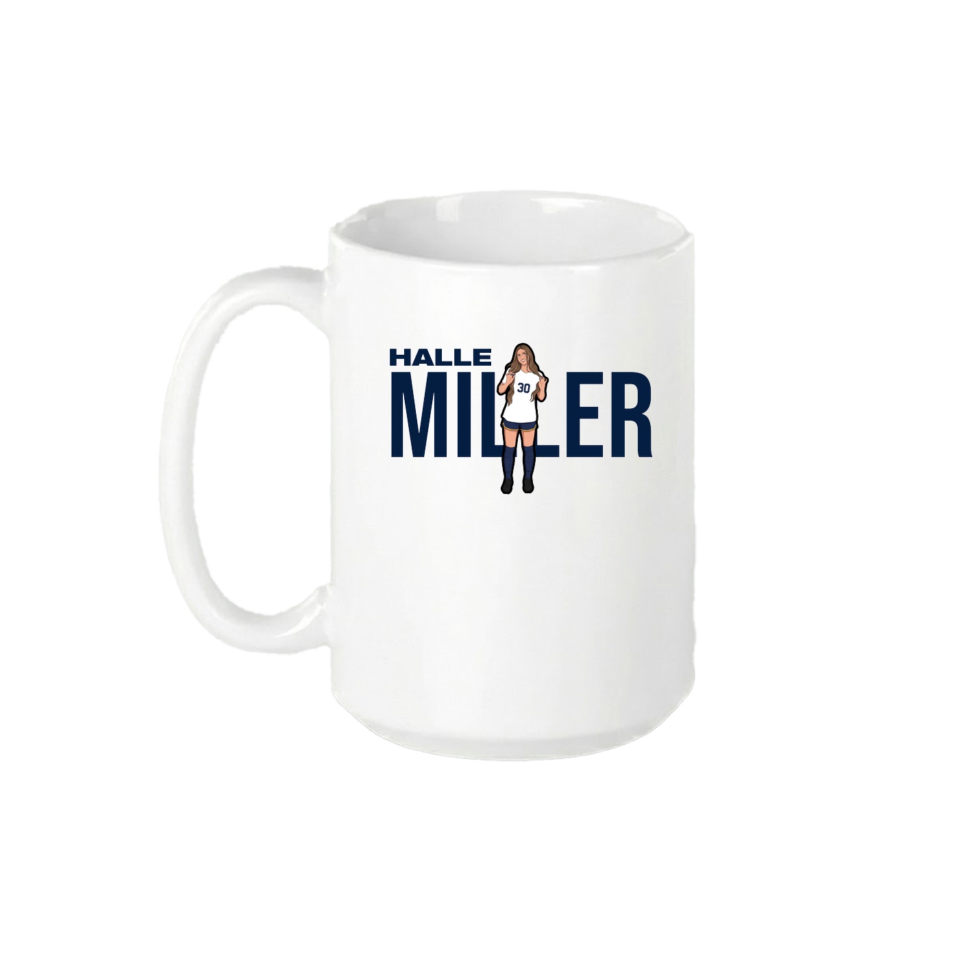15oz Coffee Mug — Player Name in White
