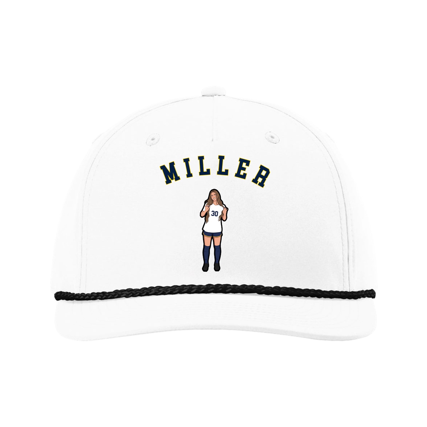 Five-Panel Classic Rope Cap — Shirsey Arch in White