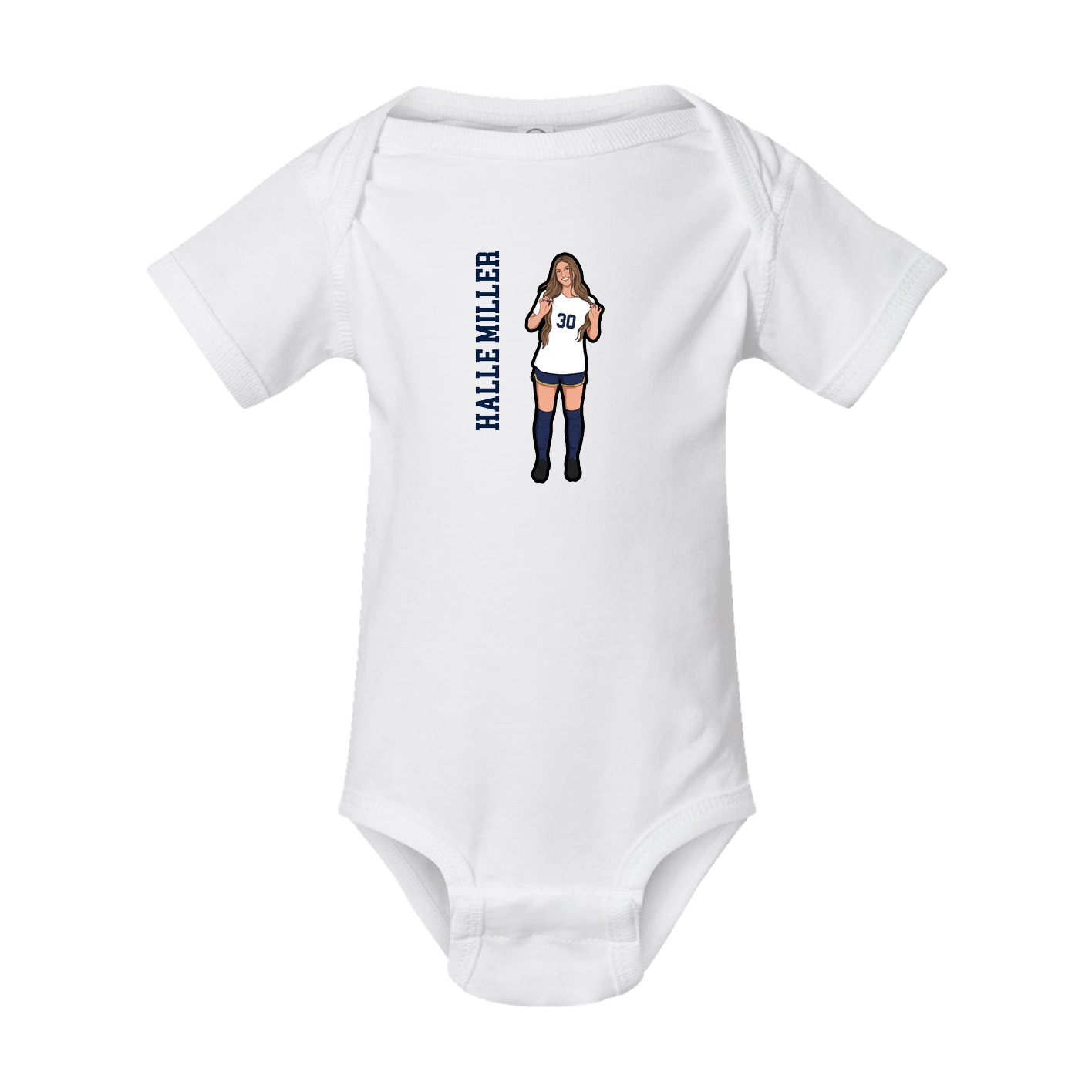 Baby Onesie — Name Vertical in White