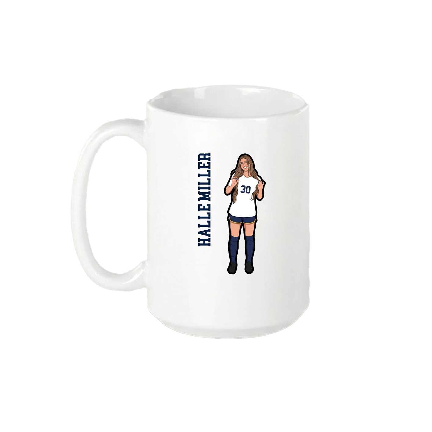 15oz Coffee Mug — Name Vertical in White