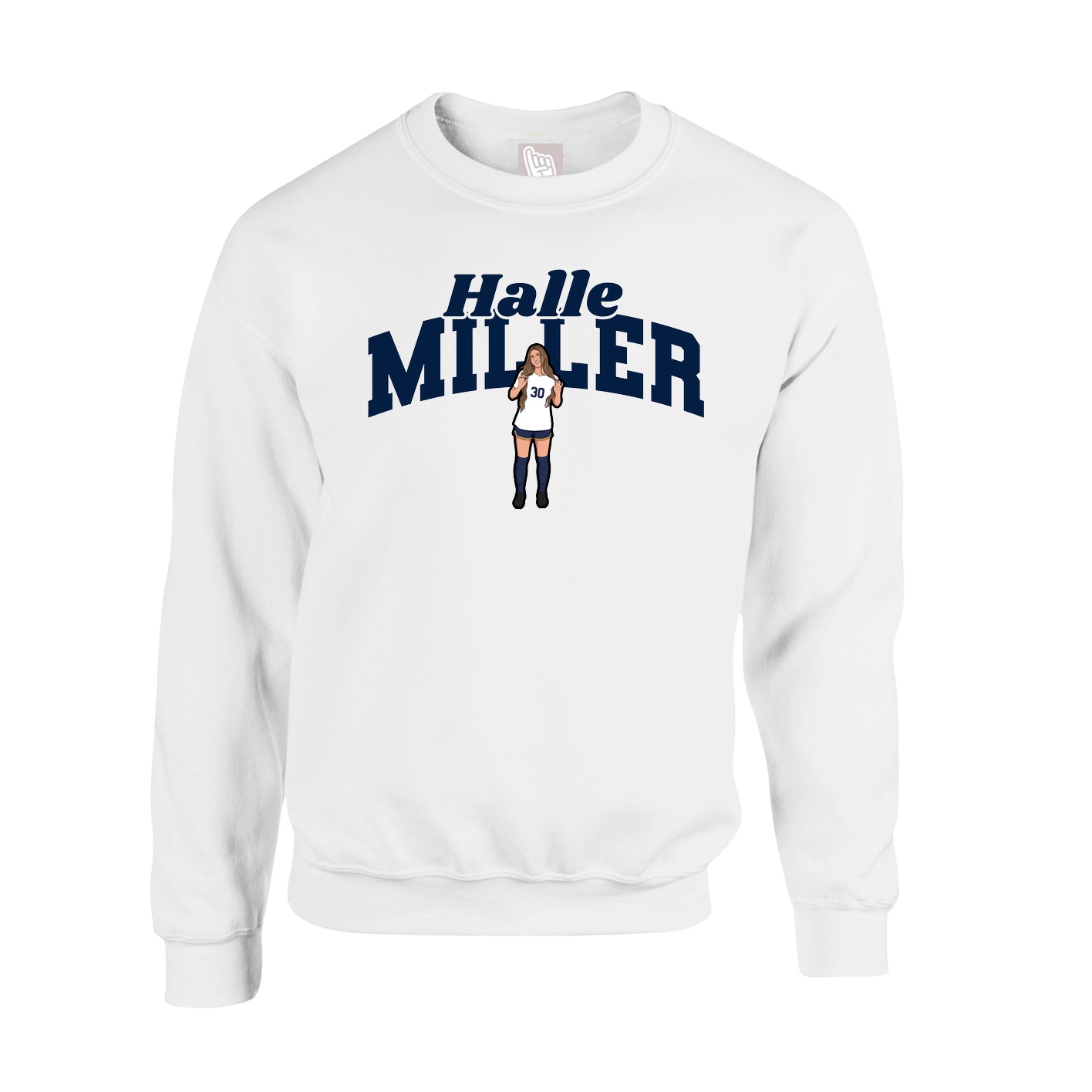 Fleece Crew — Signature Arch in White