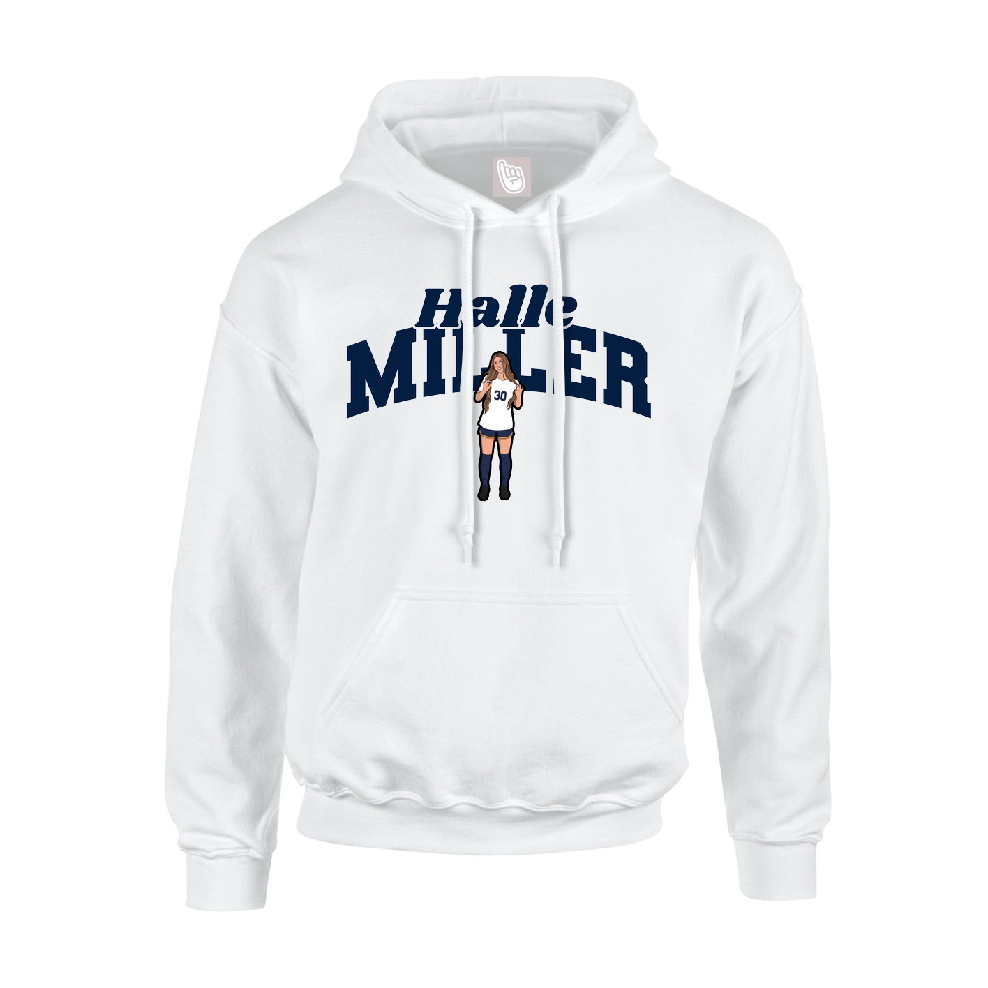 Youth Hoodie — Signature Arch in White