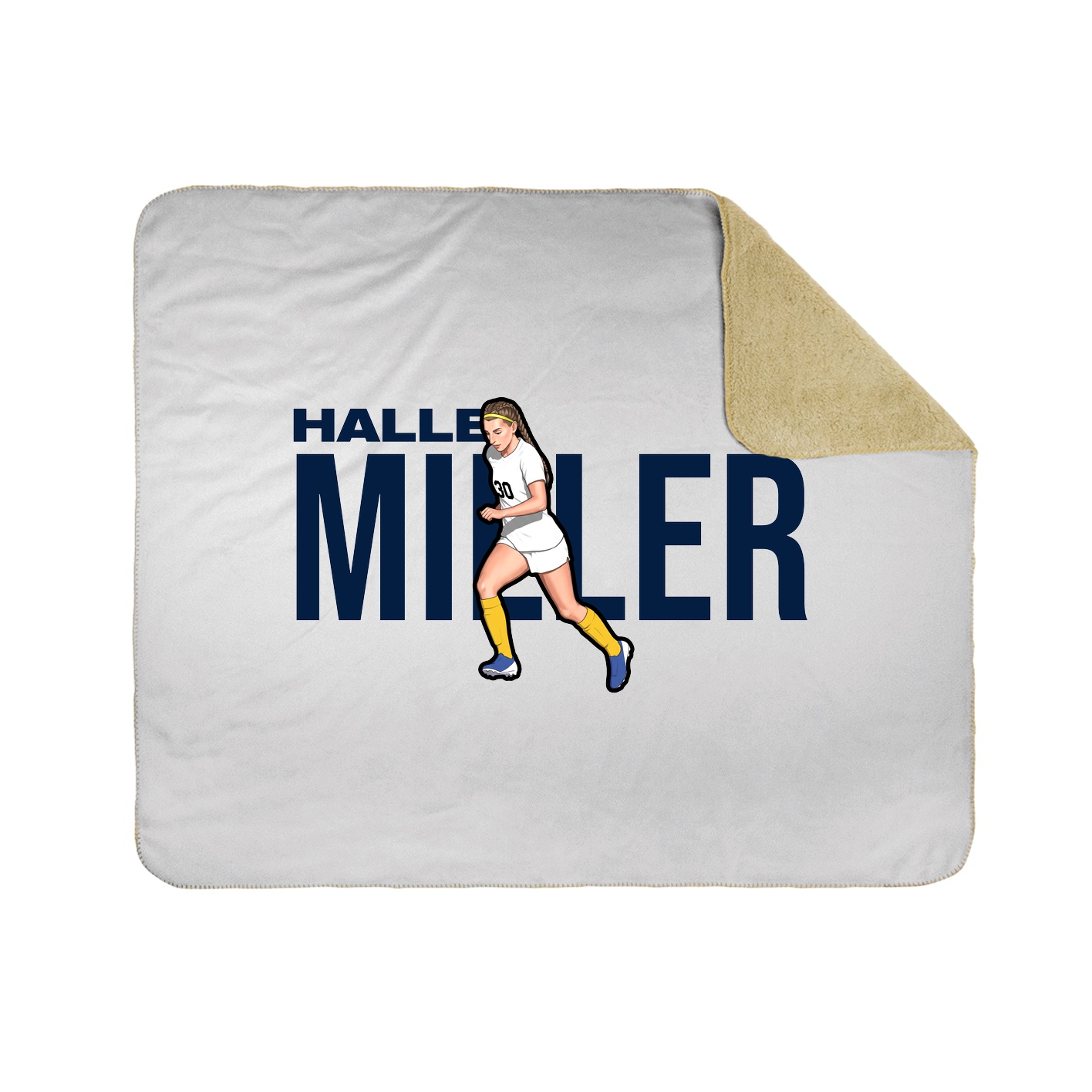 Throw Blanket — Player Name in White