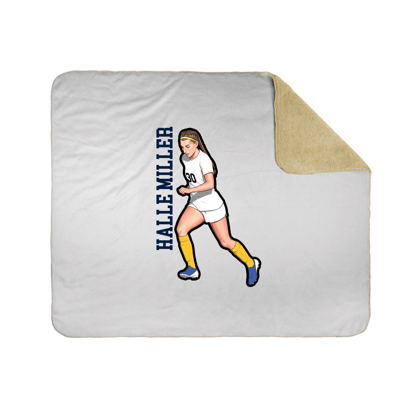 Throw Blanket — Name Vertical in White