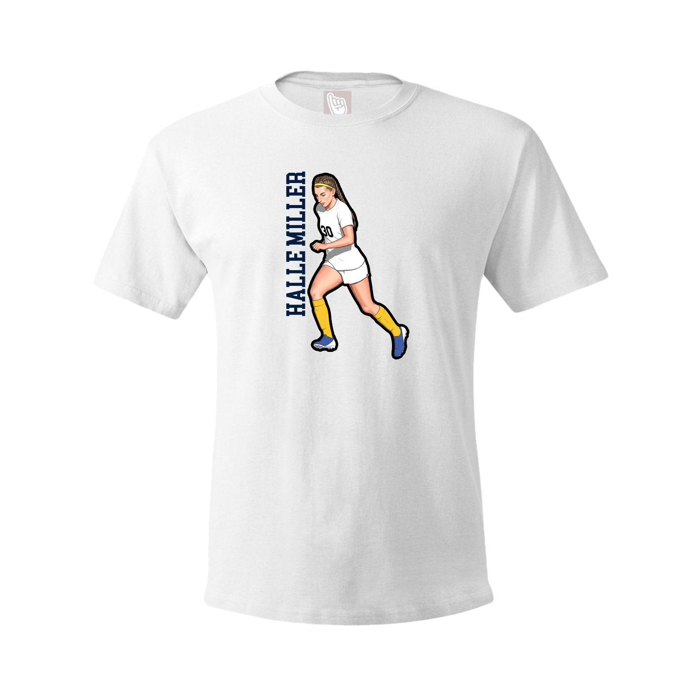Tee — Name Vertical in White