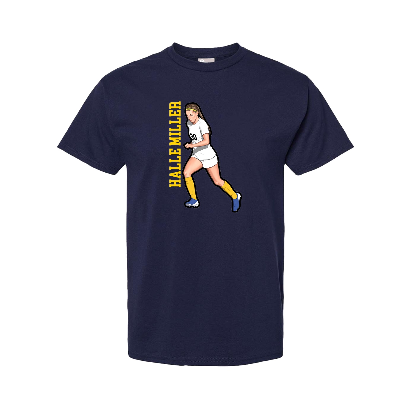 Youth Tee — Name Vertical in Navy