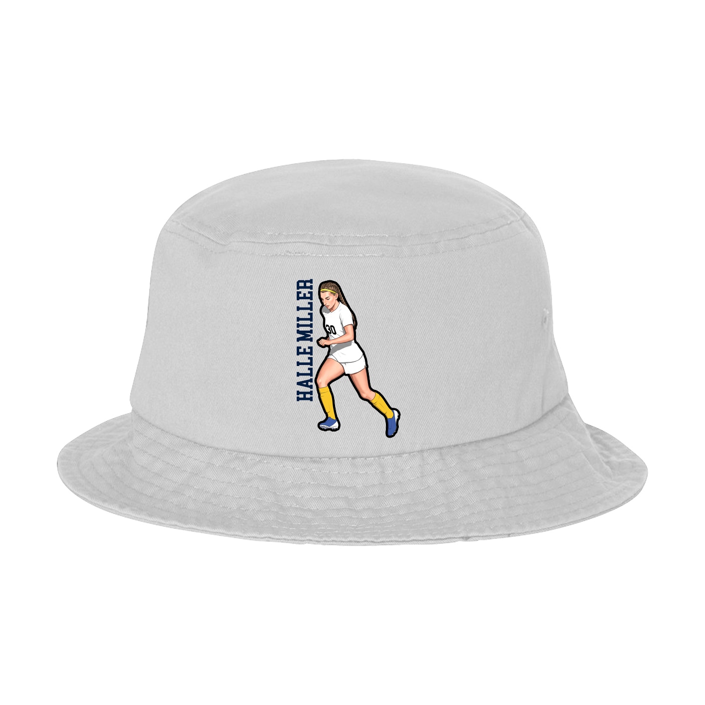 Bucket Cap — Name Vertical in White