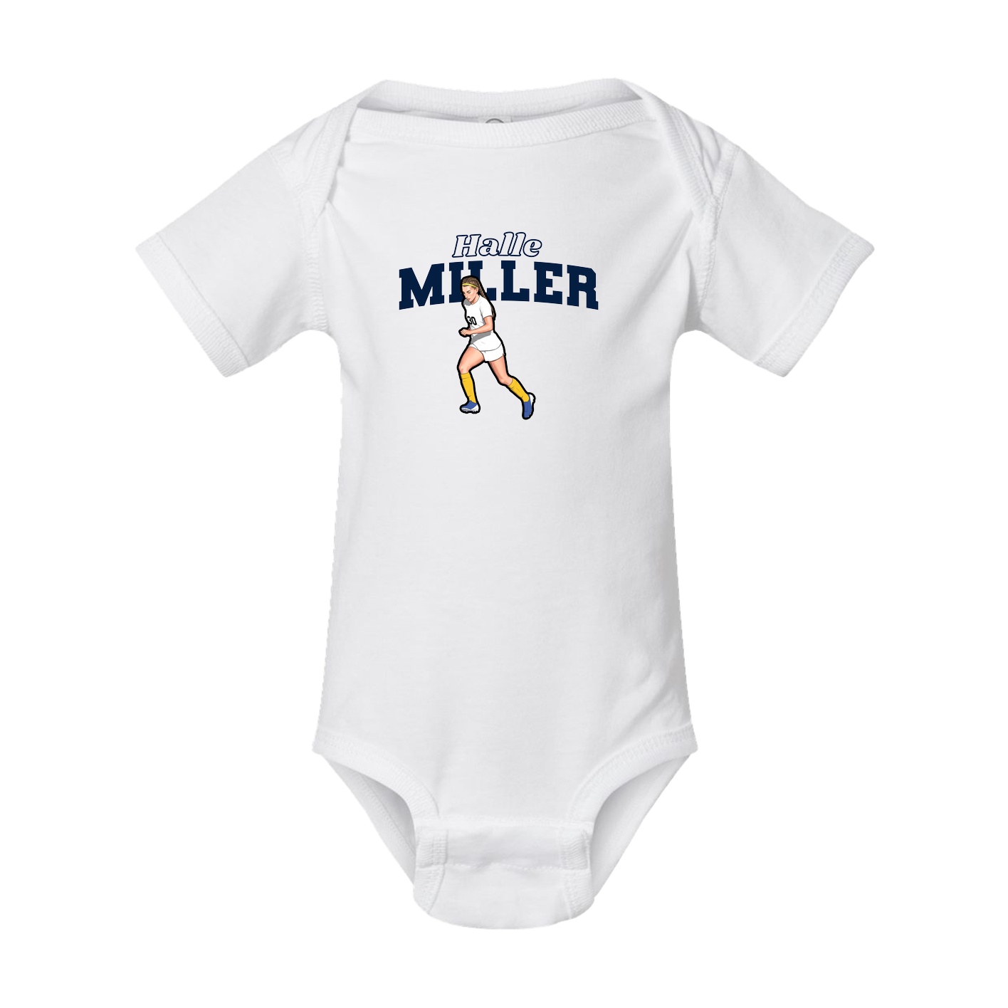 Baby Onesie — Name Arch in White