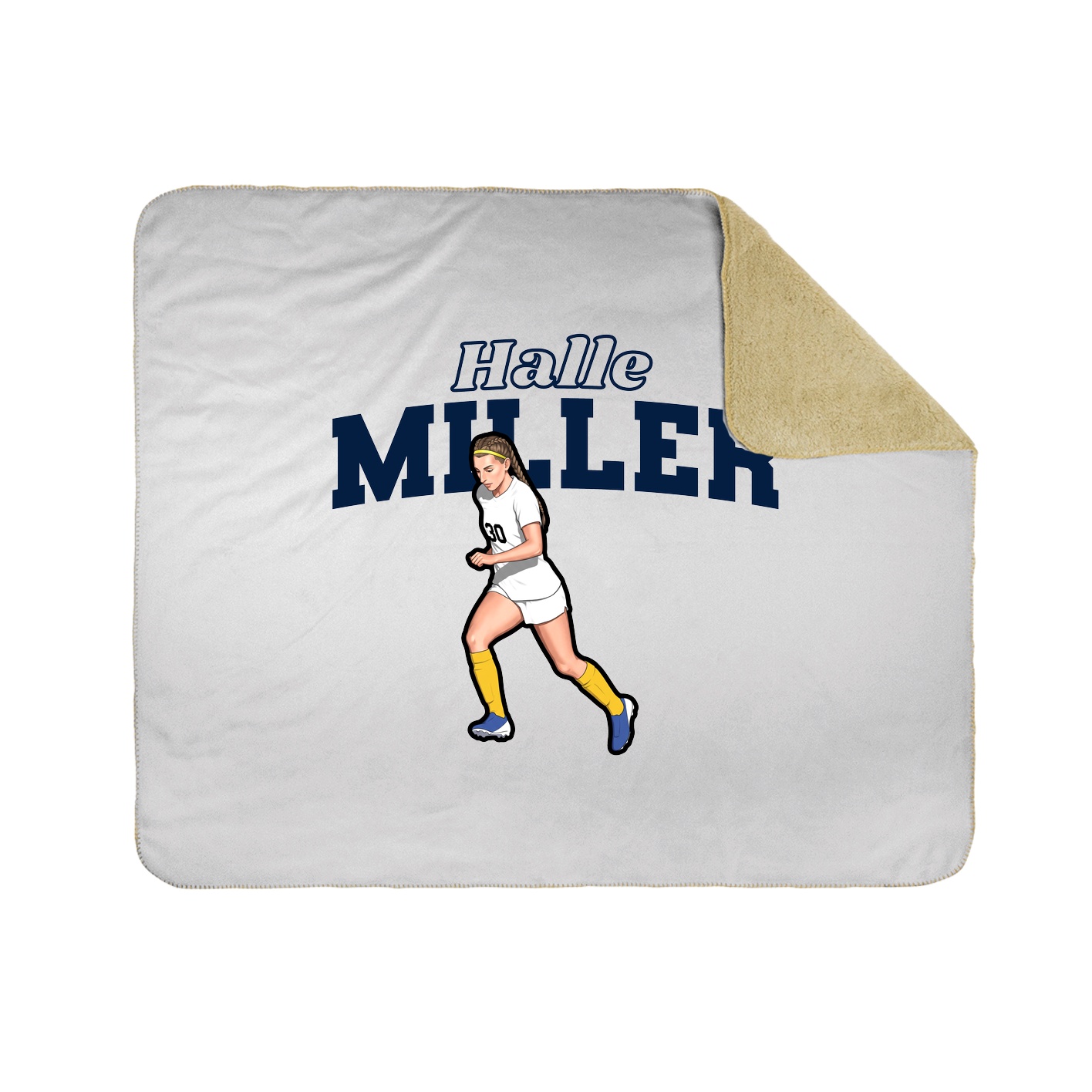 Throw Blanket — Name Arch in White