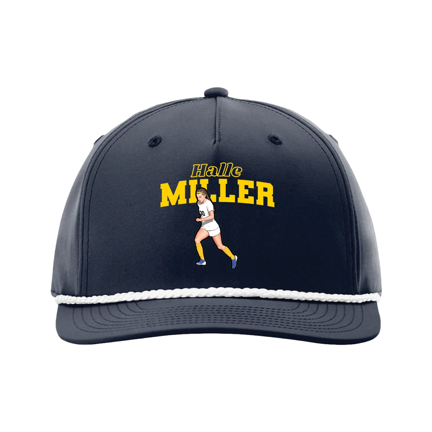 Five-Panel Classic Rope Cap — Name Arch in Navy