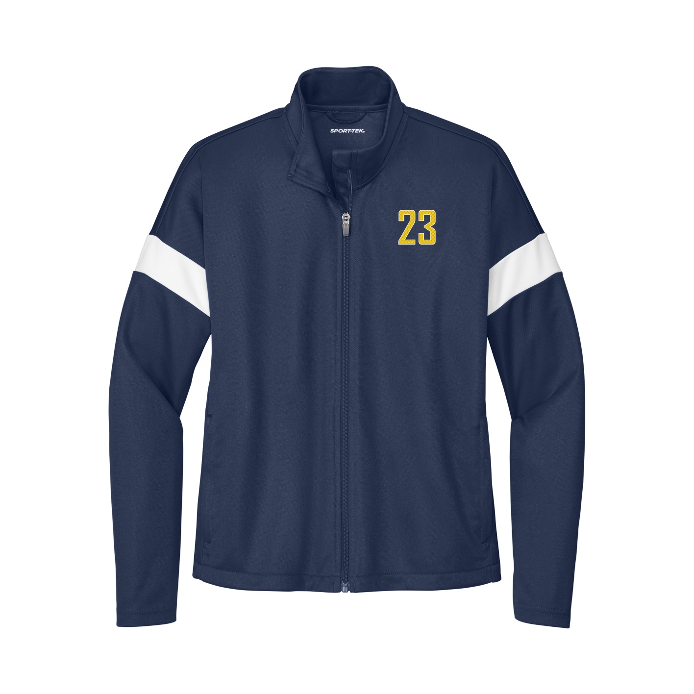 Womens Team Travel Full-Zip Jacket — Front Shirsy in Navy/White
