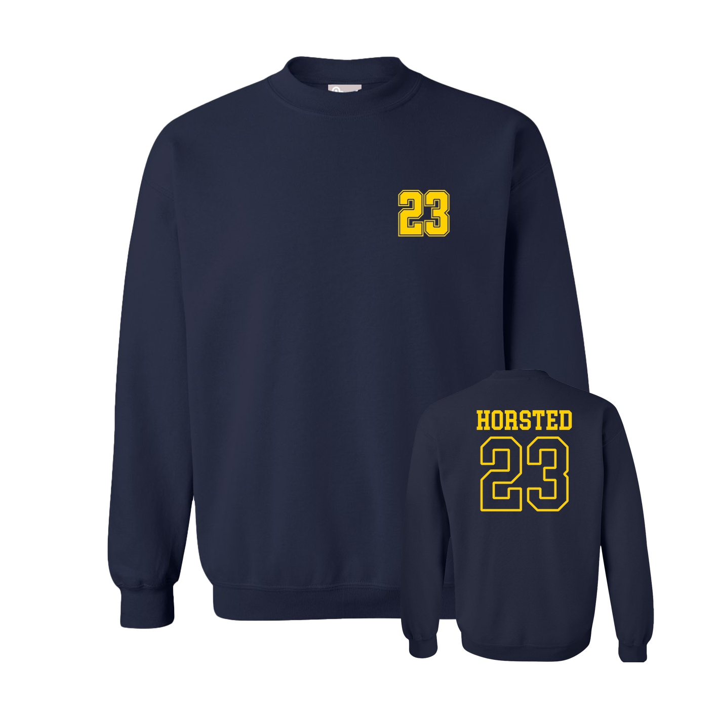 Fleece Crew — Chest Back in Navy