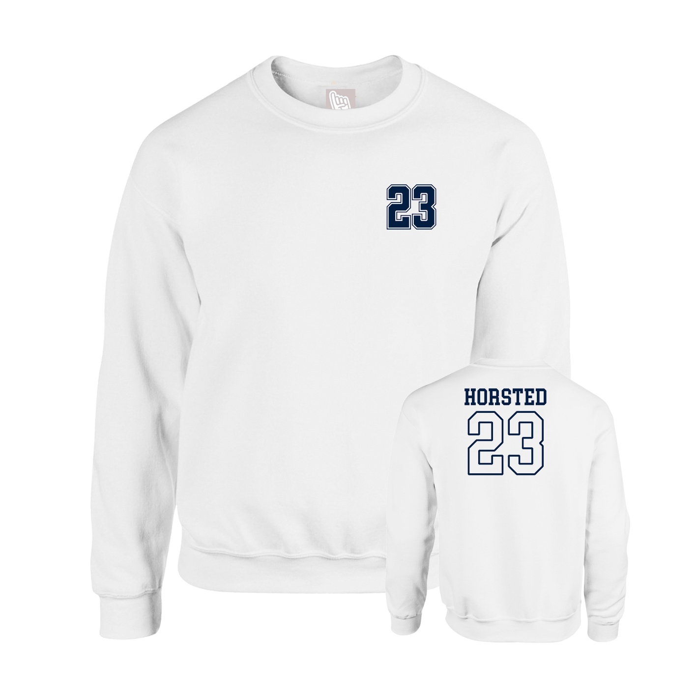 Fleece Crew — Chest Back in White