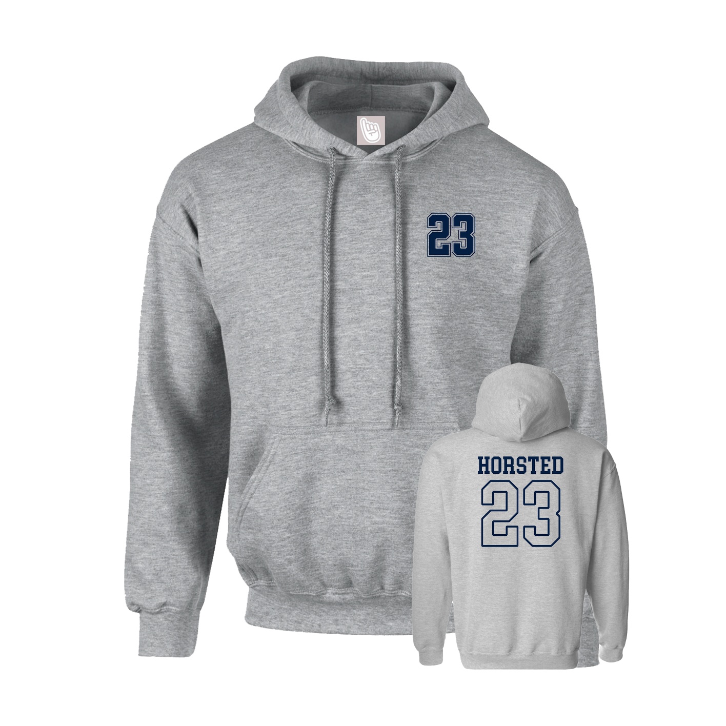 Youth Hoodie — Chest Back in Grey