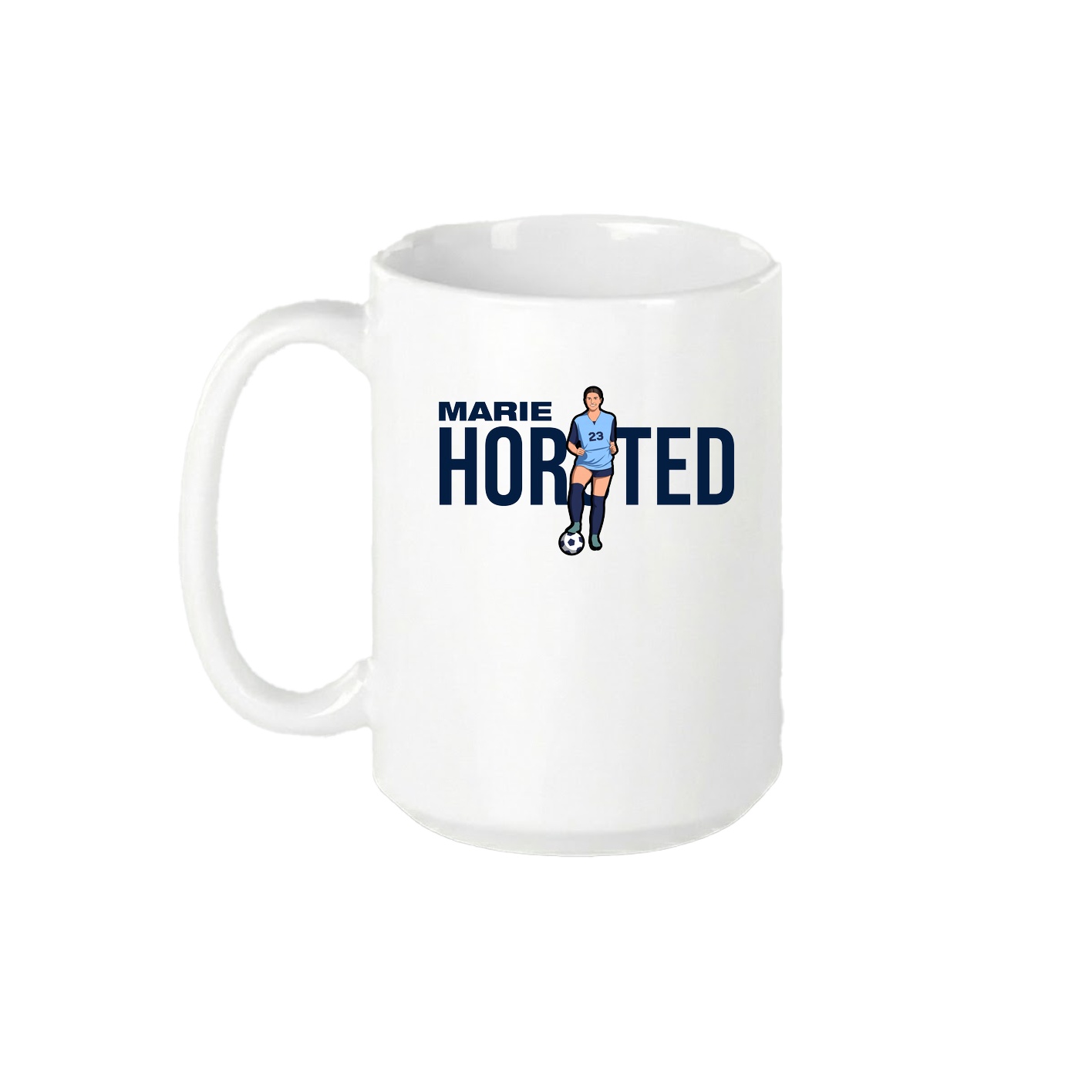 15oz Coffee Mug — Player Name in White