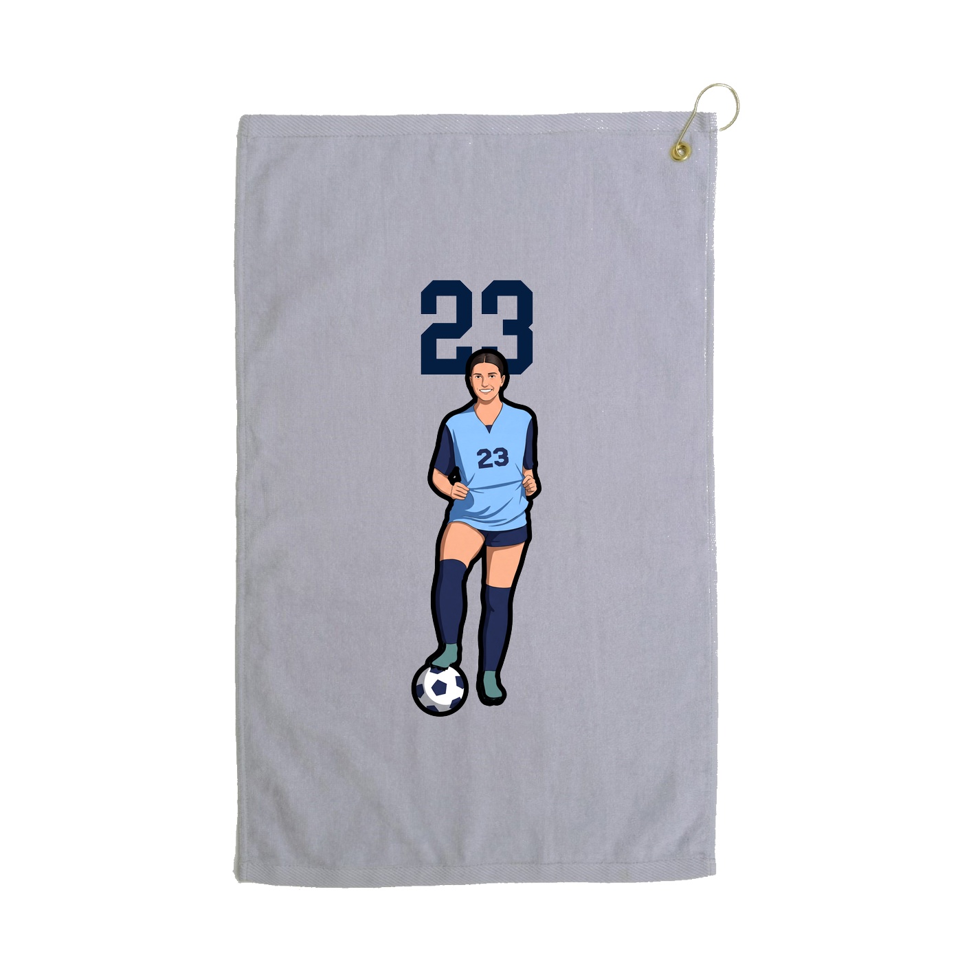 Golf Towel — Number Top in Grey