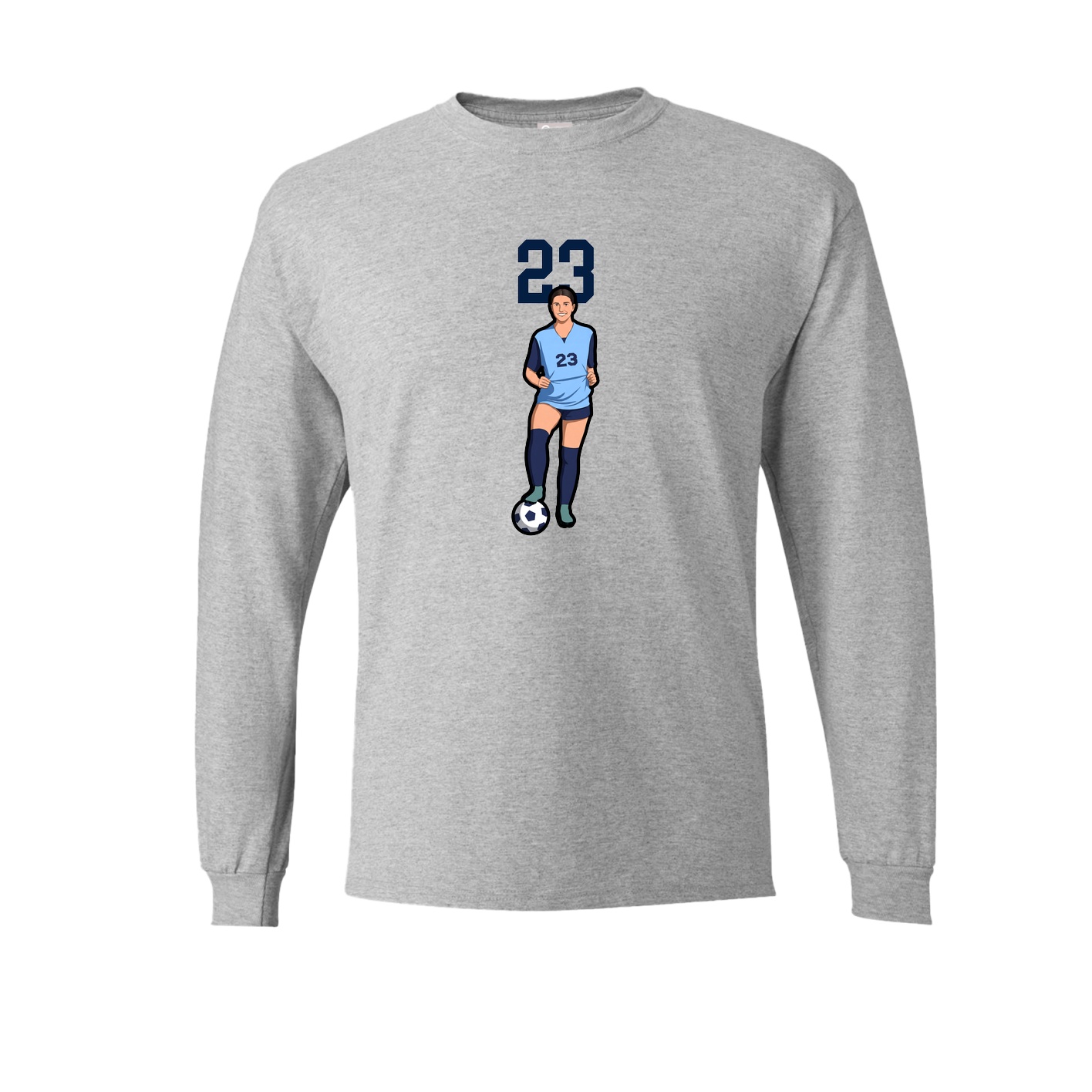 Long Sleeve Tee — Number Top in Grey