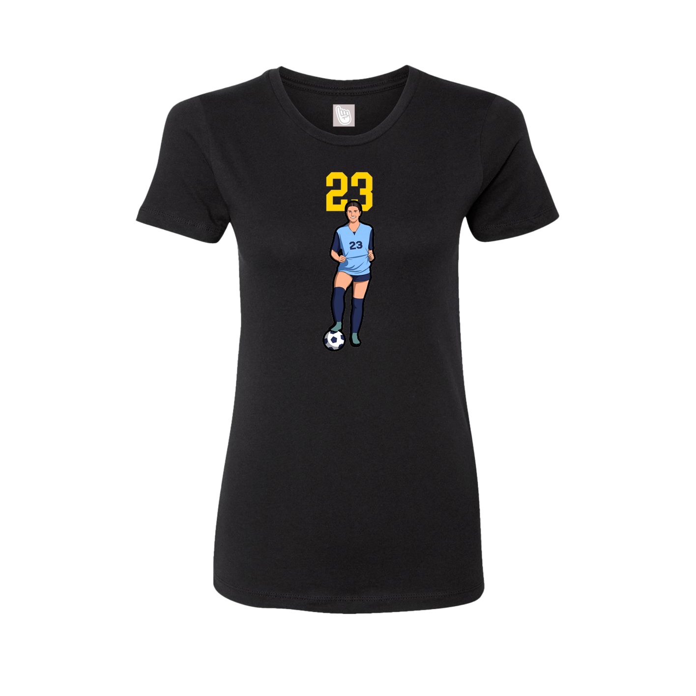 Fitted Women's Tee — Number Top in Black