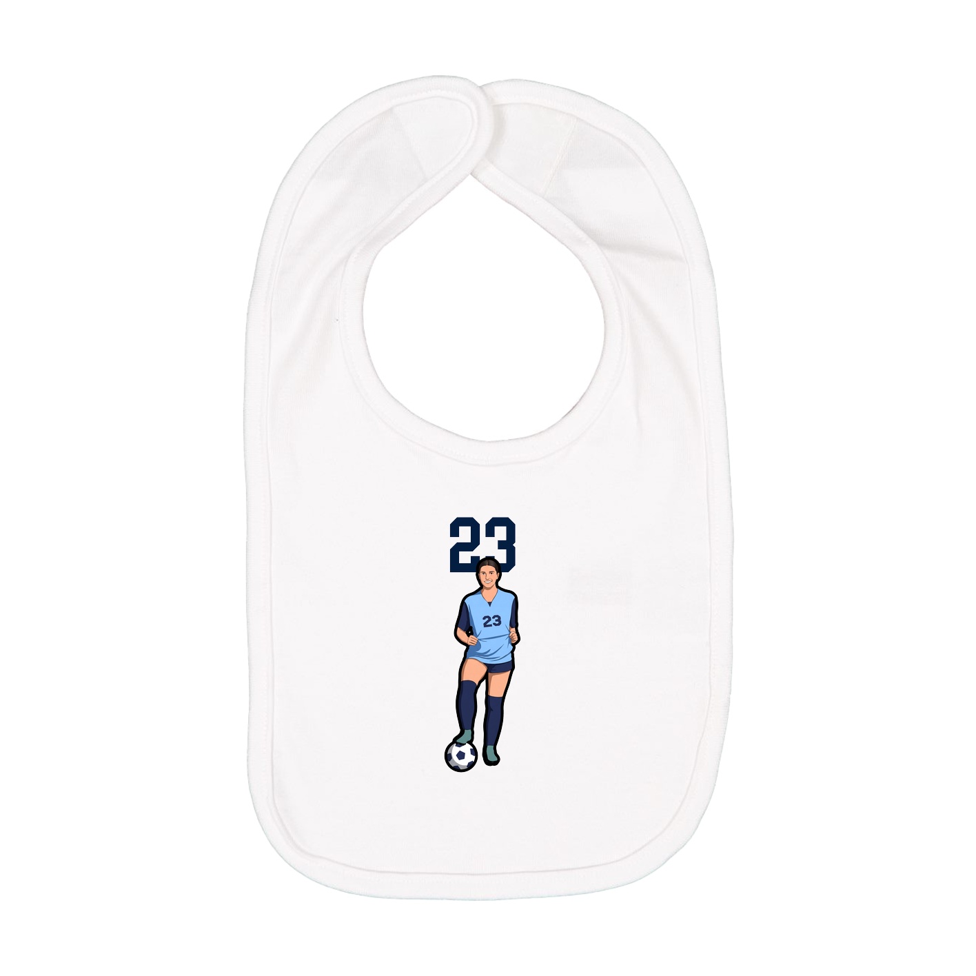 Infant Bib — Number Top in White
