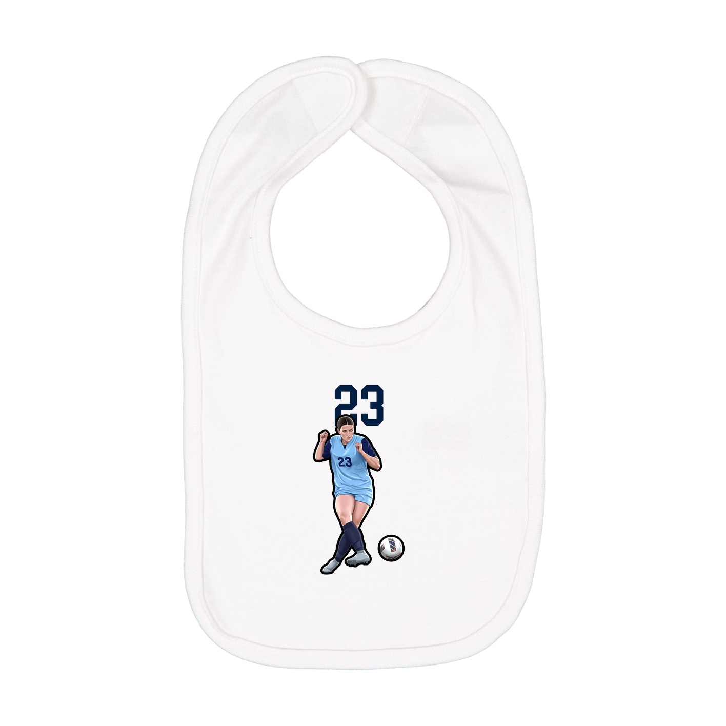 Infant Bib — Number Top in White