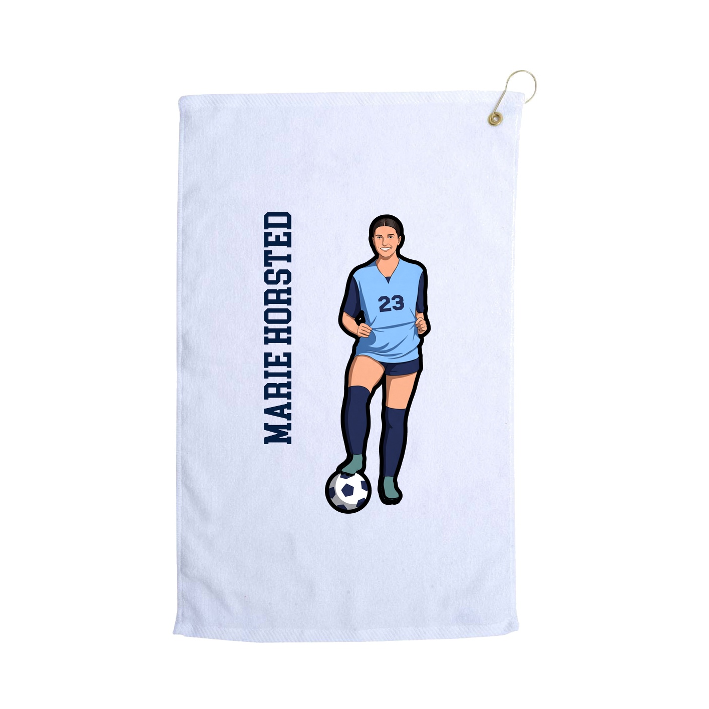Golf Towel — Name Vertical in White