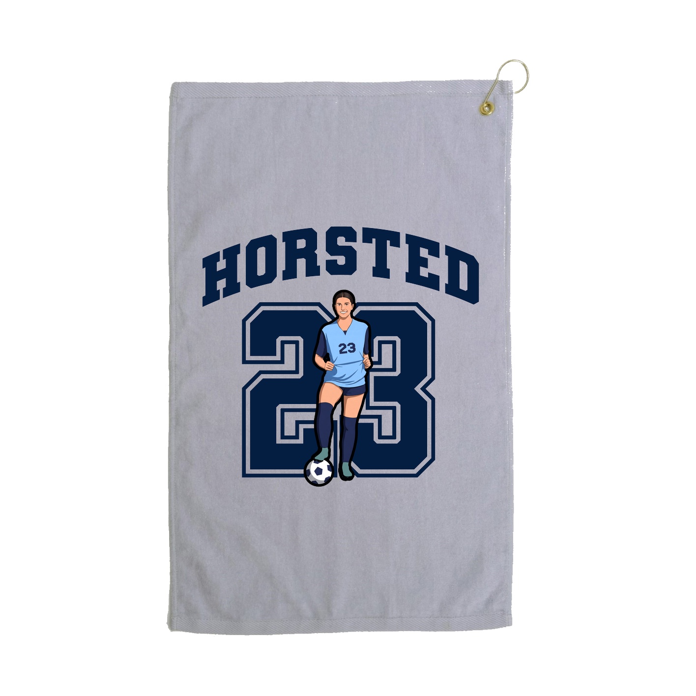 Golf Towel — Number in Grey