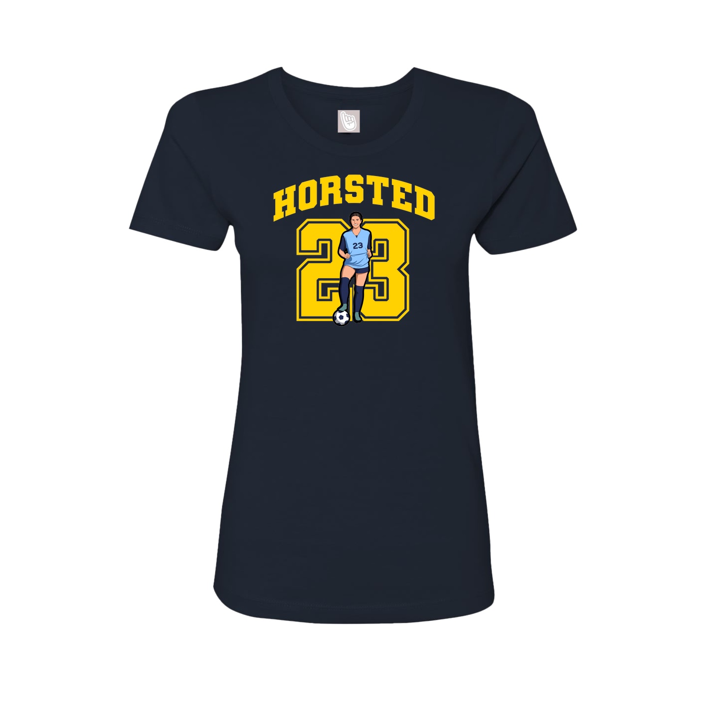 Fitted Women's Tee — Number in Navy