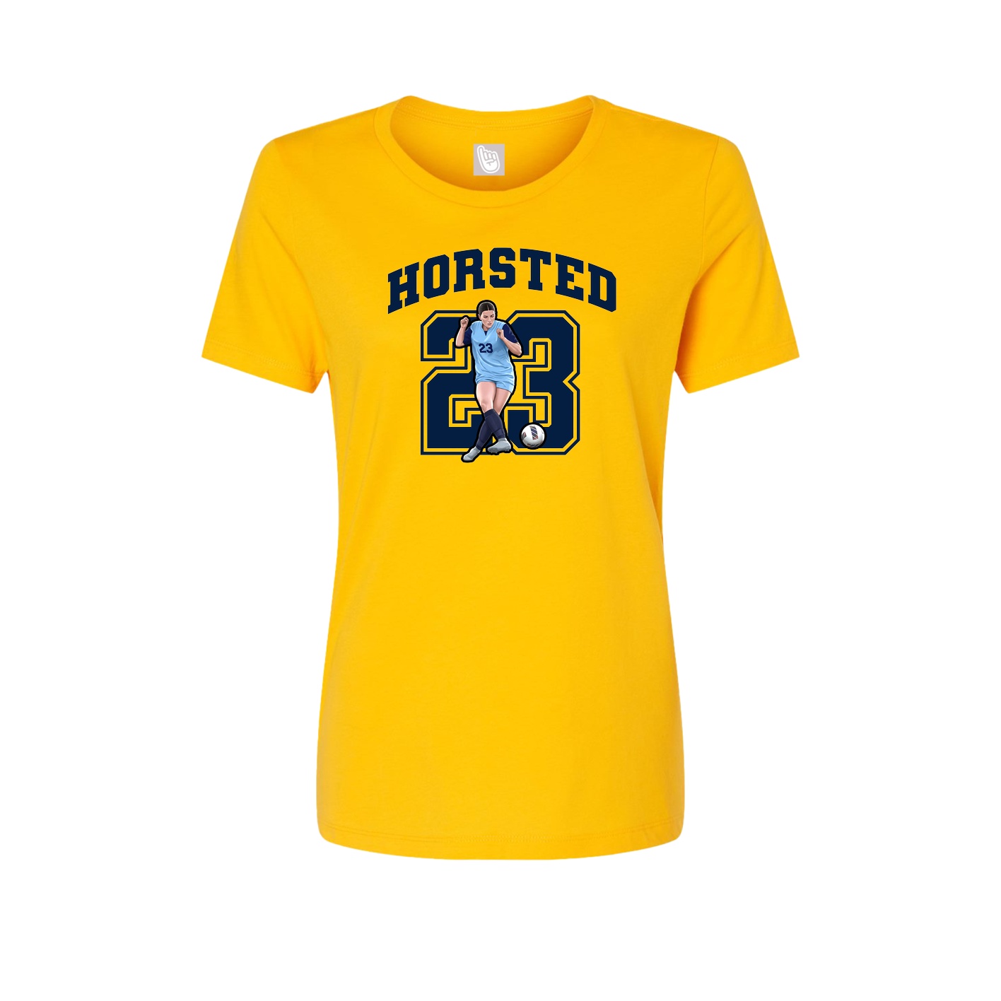 Fitted Women's Tee — Number in Gold