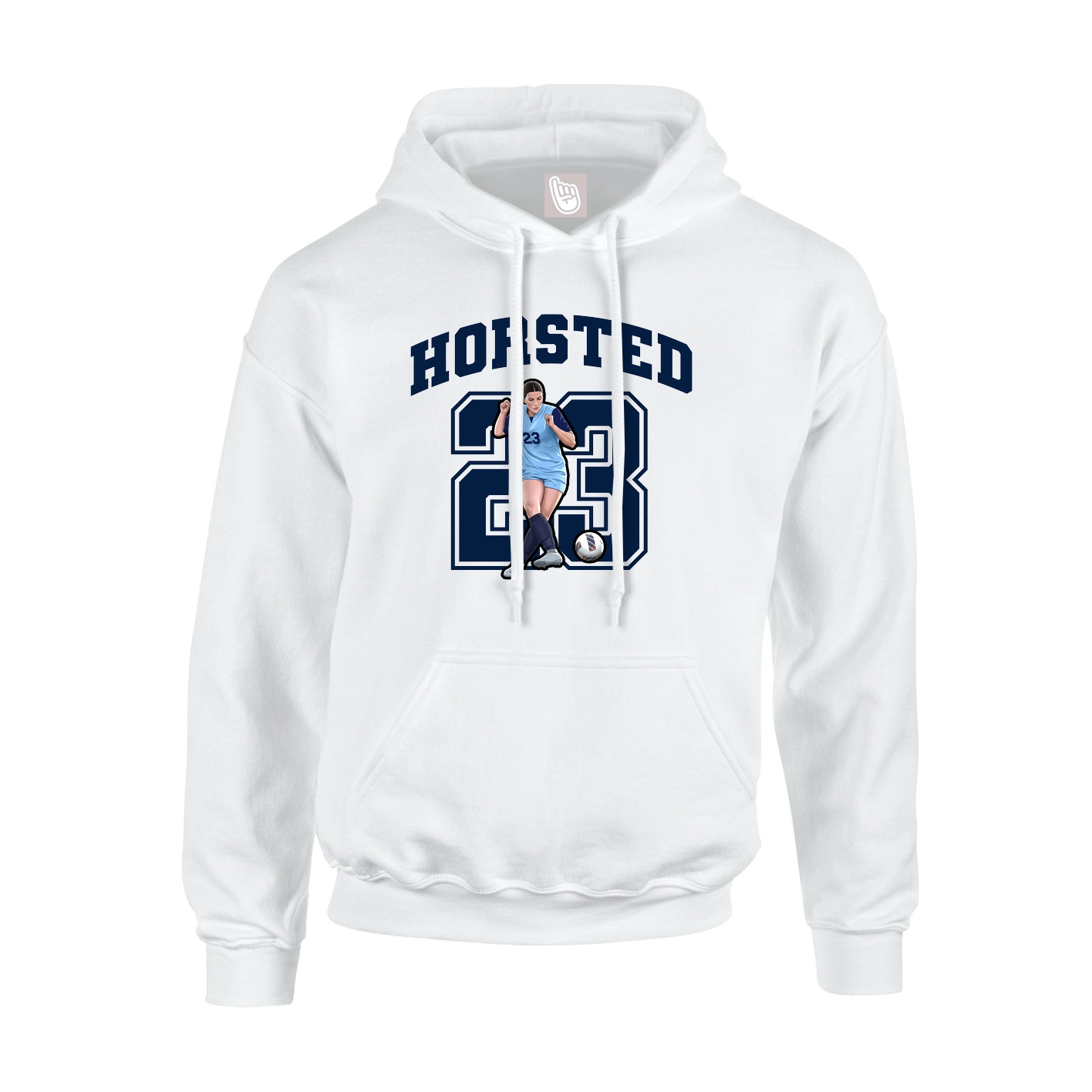 Hoodie — Number in White