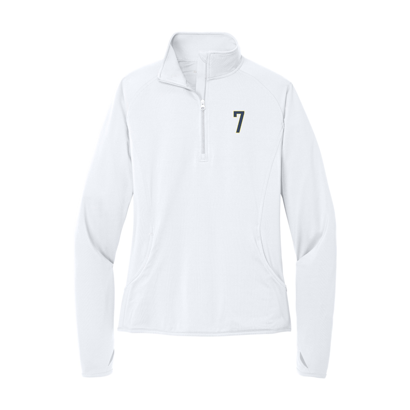 Women's Q-Zip Pullover — Front Shirsy in White