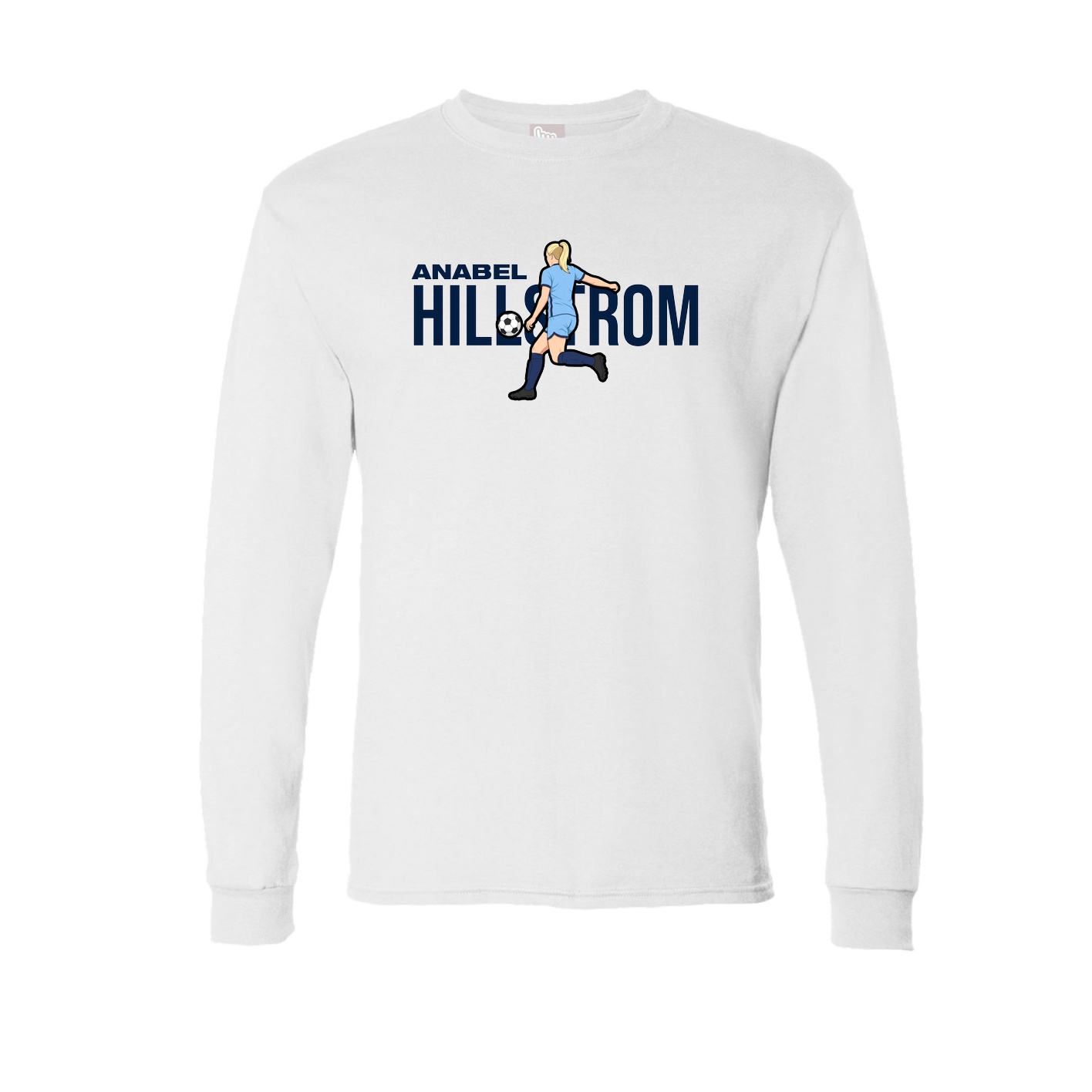 Long Sleeve Tee — Player Name in White
