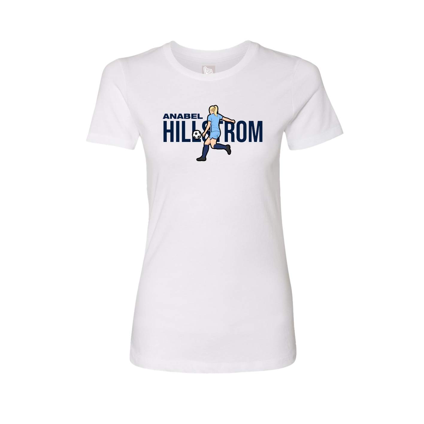 Fitted Women's Tee — Player Name in White
