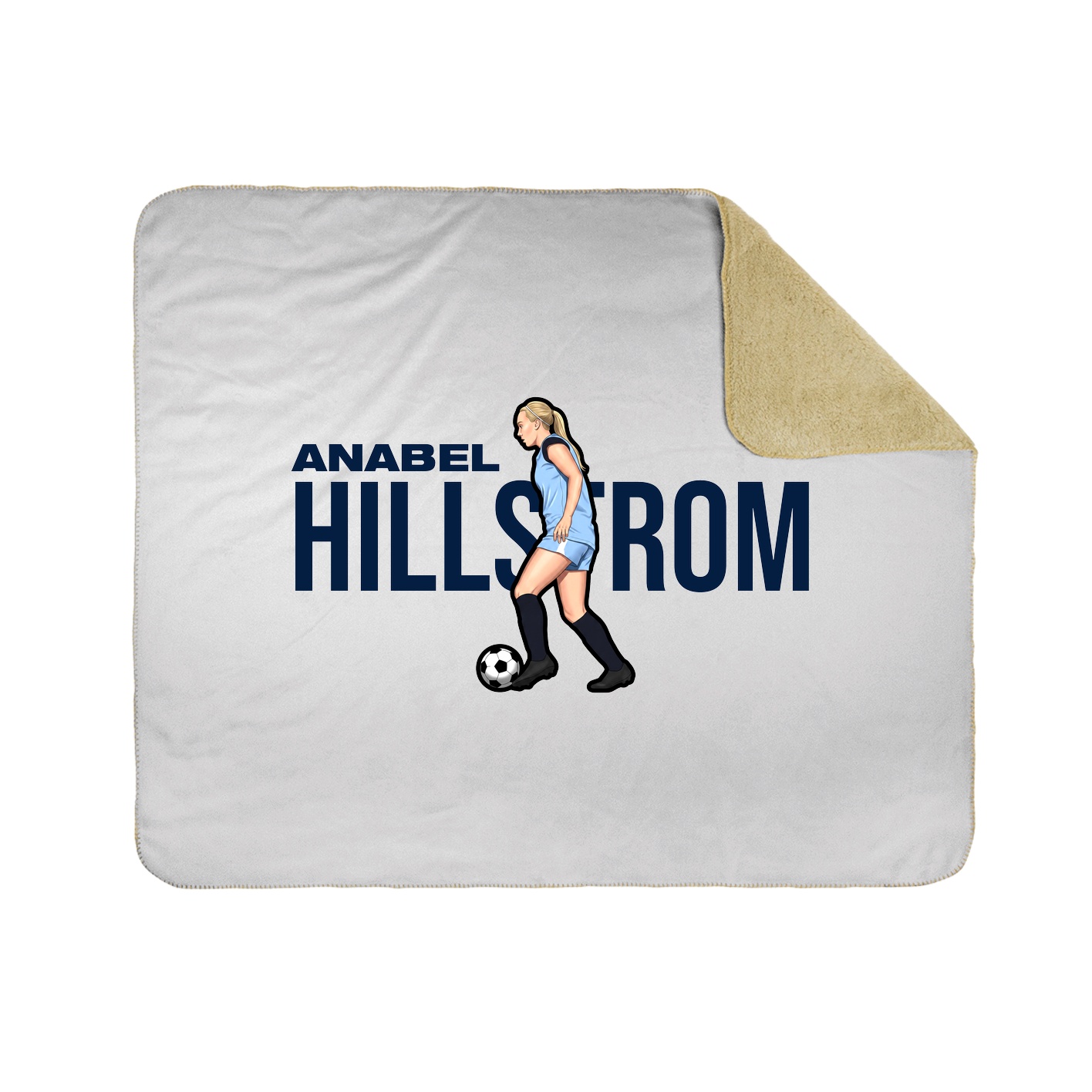 Throw Blanket — Player Name in White