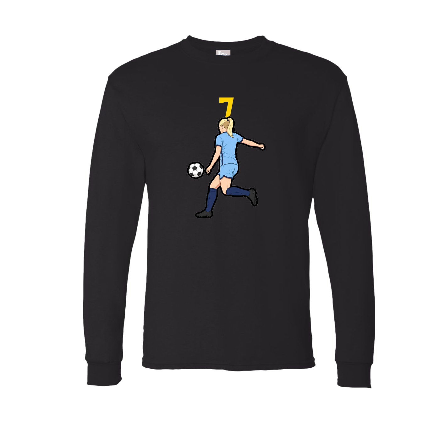 Long Sleeve Tee — Number Top in Black