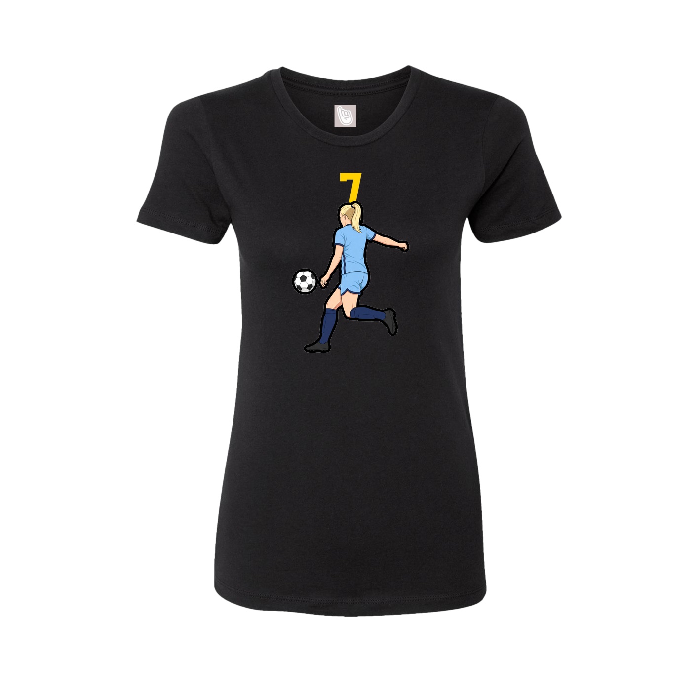 Fitted Women's Tee — Number Top in Black