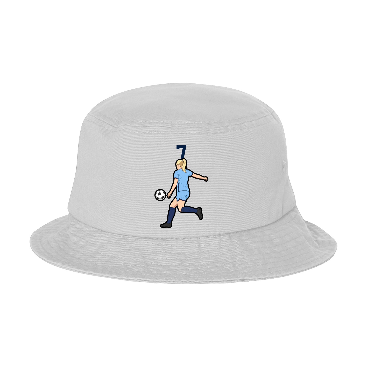Bucket Cap — Number Top in White